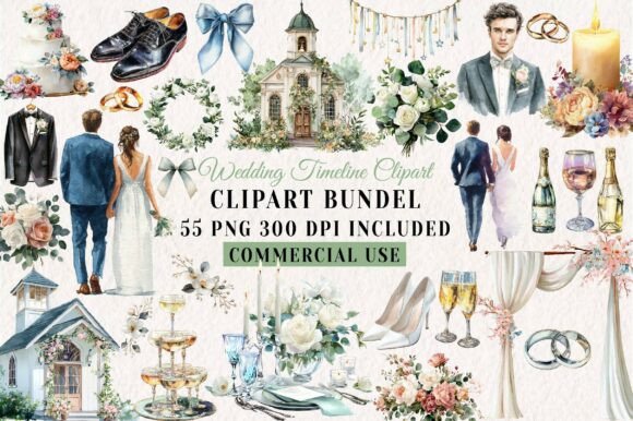Download White Wedding, Wedding Timeline Clipart - White Collection